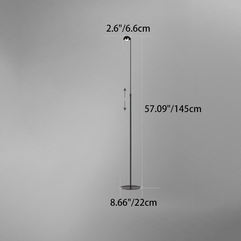Modern Minimalist Semicircle Cylinder Aluminum Glass LED Standing Floor Lamp For Living Room