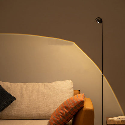 Modern Minimalist Semicircle Cylinder Aluminum Glass LED Standing Floor Lamp For Living Room