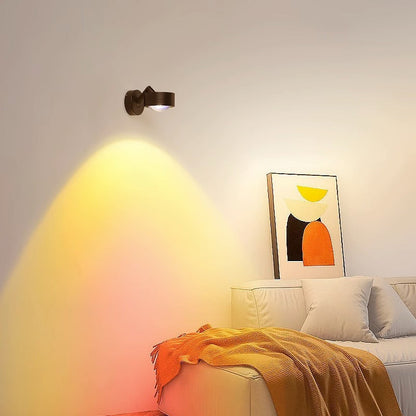 Modern Minimalist Cylinder Disc Base Adjustable Aluminum Glass LED Wall Sconce Lamp For Living Room