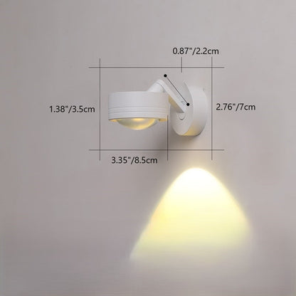 Modern Minimalist Cylinder Disc Base Adjustable Aluminum Glass LED Wall Sconce Lamp For Living Room