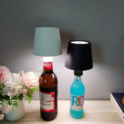 Contemporary Creative Round Table Cylinder ABS Plastic Wine LED Table Lamp For Bedroom