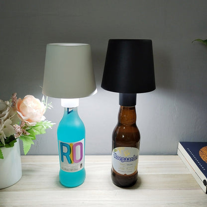 Contemporary Creative Round Table Cylinder ABS Plastic Wine LED Table Lamp For Bedroom