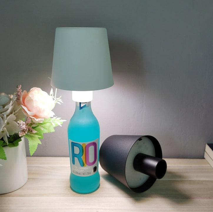 Contemporary Creative Round Table Cylinder ABS Plastic Wine LED Table Lamp For Bedroom