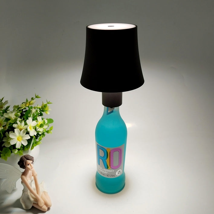Contemporary Creative Round Table Cylinder ABS Plastic Wine LED Table Lamp For Bedroom