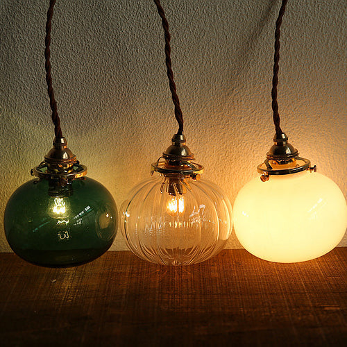 Traditional Vintage Oval Copper Glass 1-Light Pendant Light For Bedroom