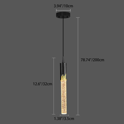 Contemporary Scandinavian Cylinder Bubbles Gears Aluminum Crystal LED Pendant Light For Bedroom