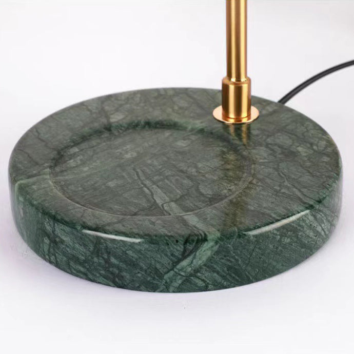 Contemporary Scandinavian Bellflower Disc Base Marble Iron Glass 1-Light Melting Wax Table Lamp For Bedroom