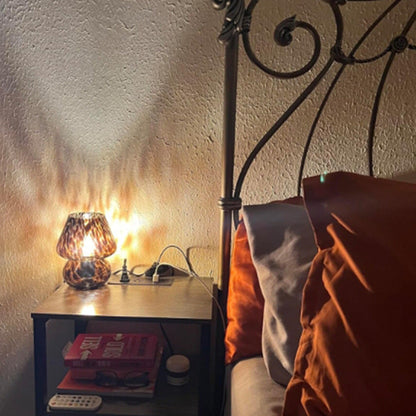 Contemporary Creative Spherical Round Table Dot Glass 1-Light Table Lamp For Bedroom