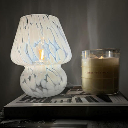 Contemporary Creative Spherical Round Table Dot Glass 1-Light Table Lamp For Bedroom