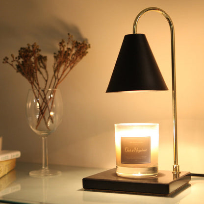 Contemporary Scandinavian Round Square Iron Marble 1-Light Melting Wax Table Lamp For Bedroom