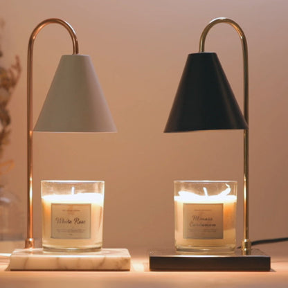 Contemporary Scandinavian Round Square Iron Marble 1-Light Melting Wax Table Lamp For Bedroom
