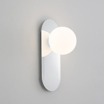 Modern Simplicity Geometric Circle Aluminum Glass 1-Light Wall Sconce Lamp For Living Room