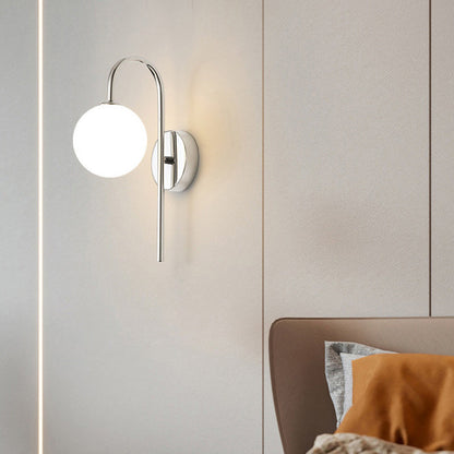 Modern Simplicity Geometric Circle Aluminum Glass 1-Light Wall Sconce Lamp For Living Room
