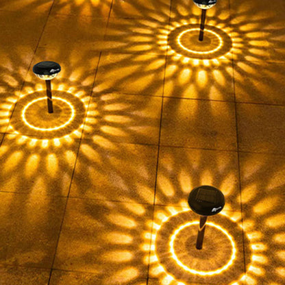 Contemporary Industrial ABS Round LED Solar Waterproof Lawn Insert Light For Outdoor Patio
