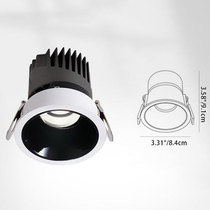 Modern Minimalist Aluminum Round LED Recessed Spotlight Flush Mount Ceiling Light For Living Room