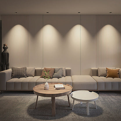 Modern Minimalist Aluminum Round LED Recessed Spotlight Flush Mount Ceiling Light For Living Room