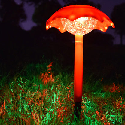Contemporary Creative ABS Umbrella-Shape Solar Waterproof LED Lawn Insert Light For Outdoor Patio