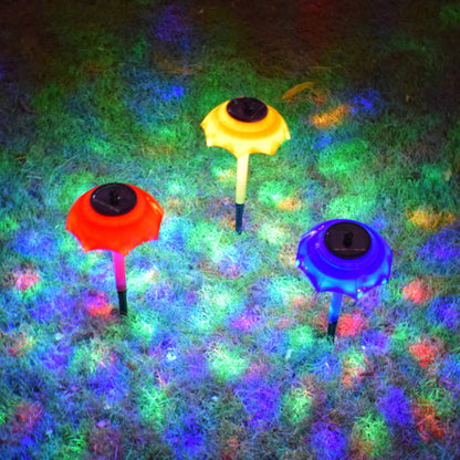 Contemporary Creative ABS Umbrella-Shape Solar Waterproof LED Lawn Insert Light For Outdoor Patio