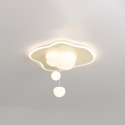 Contemporary Nordic Corrugated Iron Acrylic LED Flush Mount Ceiling Light For Bedroom