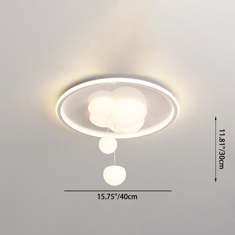Contemporary Nordic Iron Acrylic Round LED Flush Mount Ceiling Light For Bedroom