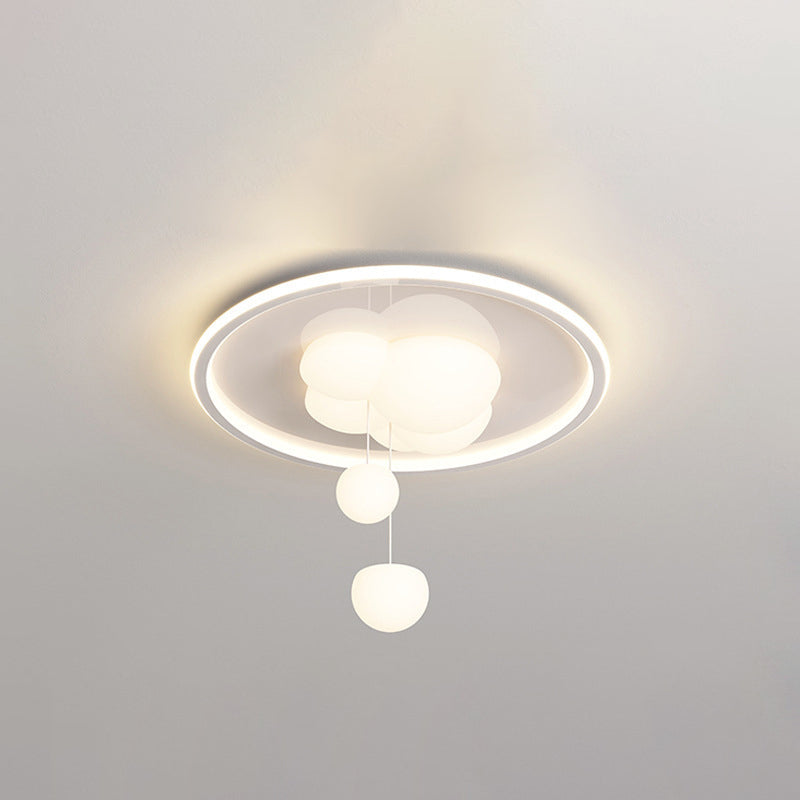 Contemporary Nordic Iron Acrylic Round LED Flush Mount Ceiling Light For Bedroom