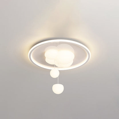 Contemporary Nordic Iron Acrylic Round LED Flush Mount Ceiling Light For Bedroom