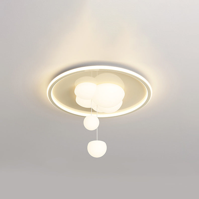 Contemporary Nordic Iron Acrylic Round LED Flush Mount Ceiling Light For Bedroom