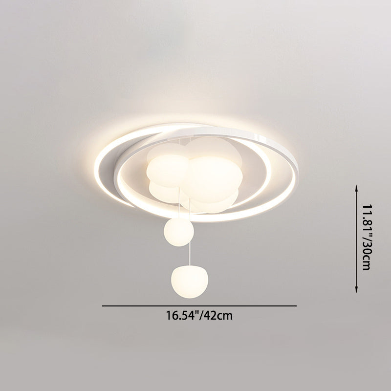 Contemporary Nordic Iron Acrylic Round LED Flush Mount Ceiling Light For Bedroom