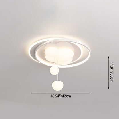 Contemporary Nordic Iron Acrylic Round LED Flush Mount Ceiling Light For Bedroom