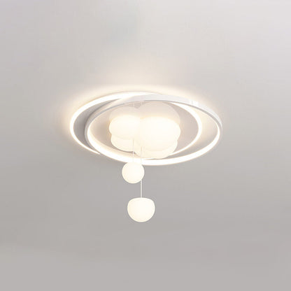 Contemporary Nordic Iron Acrylic Round LED Flush Mount Ceiling Light For Bedroom