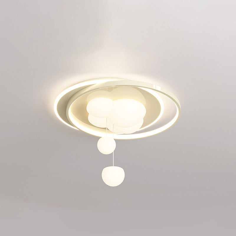 Contemporary Nordic Iron Acrylic Round LED Flush Mount Ceiling Light For Bedroom