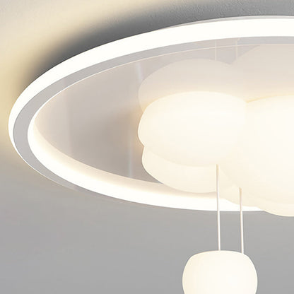 Contemporary Nordic Iron Acrylic Round LED Flush Mount Ceiling Light For Bedroom