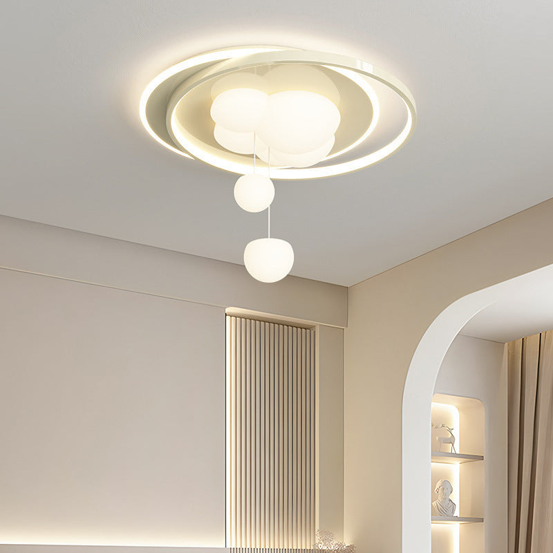 Contemporary Nordic Iron Acrylic Round LED Flush Mount Ceiling Light For Bedroom