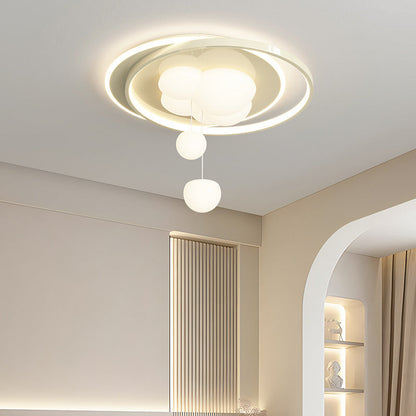 Contemporary Nordic Iron Acrylic Round LED Flush Mount Ceiling Light For Bedroom