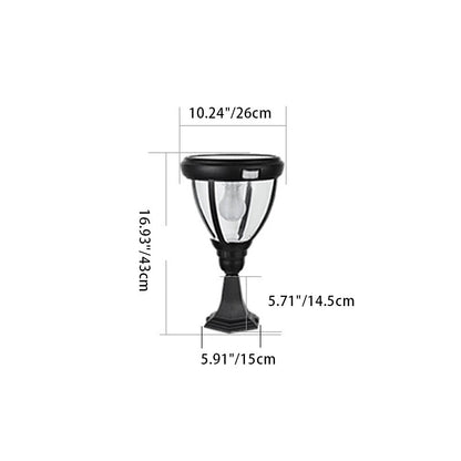 Contemporary Industrial Hexagonal Aluminum Glass Human Sensing LED Solar Outdoor Post Light For Garden