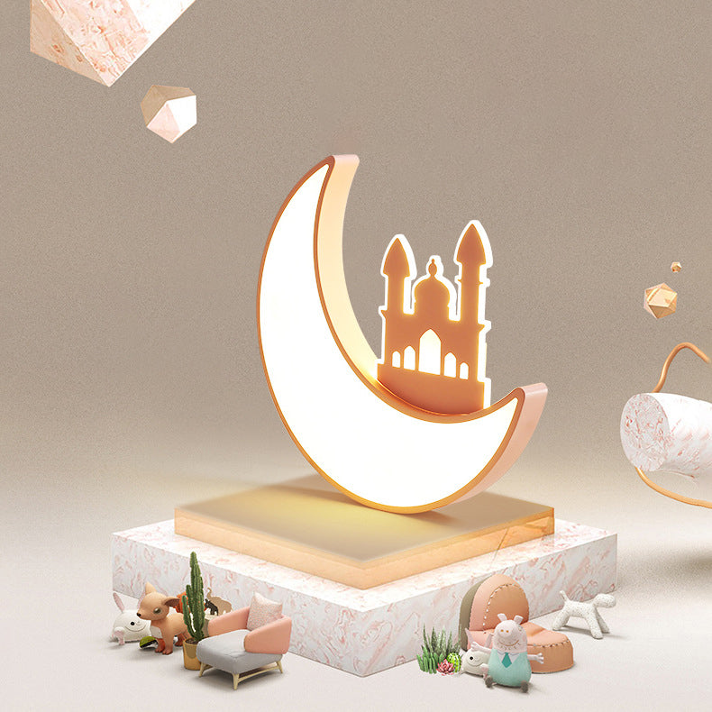 Contemporary Creative Moon Acrylic Hardware LED Kids Flush Mount Ceiling Light For Bedroom