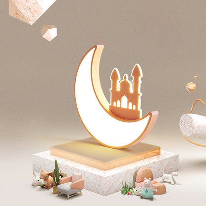 Contemporary Creative Moon Acrylic Hardware LED Kids Flush Mount Ceiling Light For Bedroom