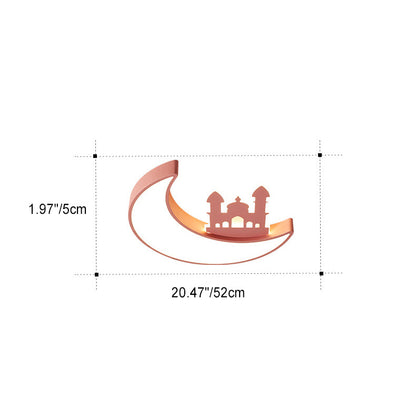 Contemporary Creative Moon Acrylic Hardware LED Kids Flush Mount Ceiling Light For Bedroom