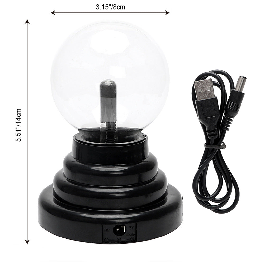 Modern Art Deco Magic Static Ion Glass Ball LED USB Night Light Table Lamp For Bedroom