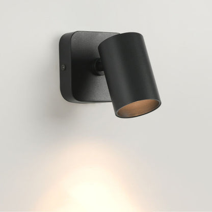 مصباح حائطي بتصميم بسيط عصري مصنوع من الحديد والألومنيوم مزود بأسطوانة LED دوارة لغرفة النوم 