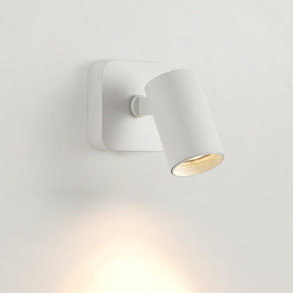 مصباح حائطي بتصميم بسيط عصري مصنوع من الحديد والألومنيوم مزود بأسطوانة LED دوارة لغرفة النوم 