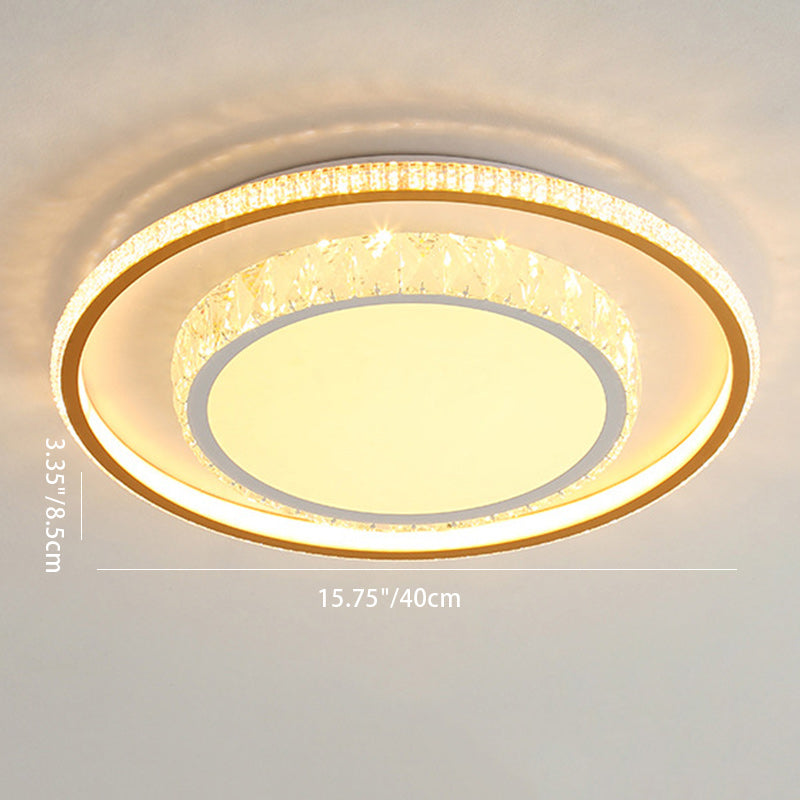 Modern Minimalist Geometric Square Aluminum Acrylic LED Flush Mount Ceiling Light For Bedroom