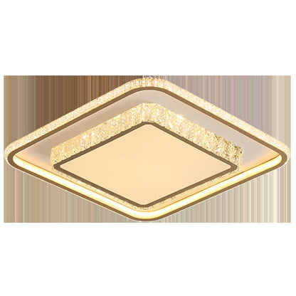Modern Minimalist Geometric Square Aluminum Acrylic LED Flush Mount Ceiling Light For Bedroom