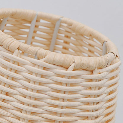 Contemporary Simplicity Rattan Weaving Shade Iron Vase Base USB LED Table Lamp For Bedroom
