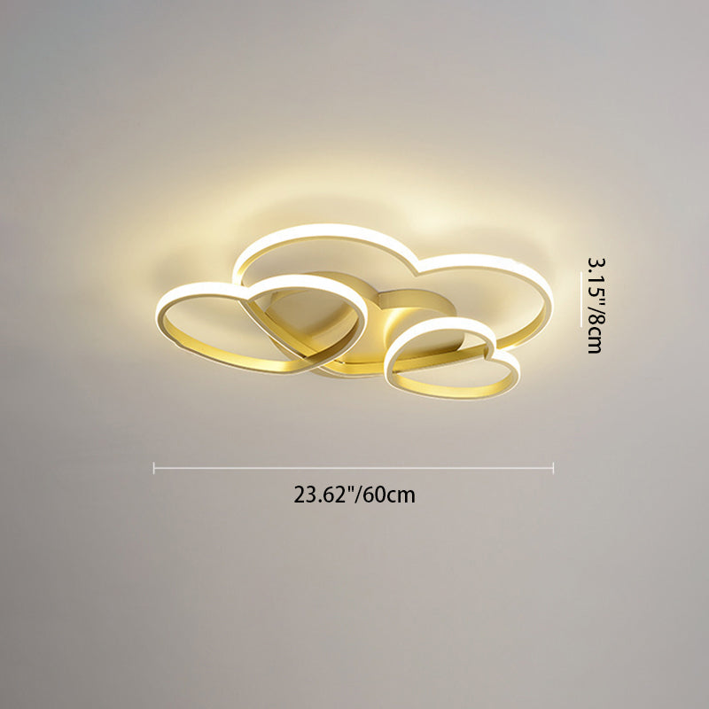 Contemporary Creative Heart Shape Acrylic Iron LED Flush Mount Ceiling Light For Living Room