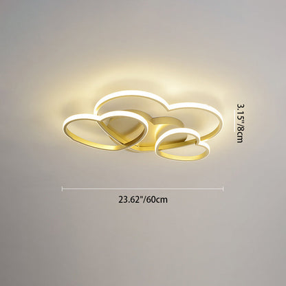 Contemporary Creative Heart Shape Acrylic Iron LED Flush Mount Ceiling Light For Living Room