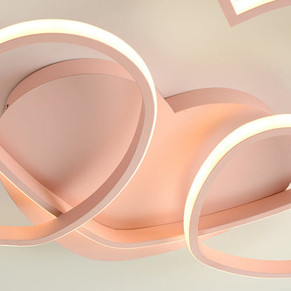 Contemporary Creative Heart Shape Acrylic Iron LED Flush Mount Ceiling Light For Living Room