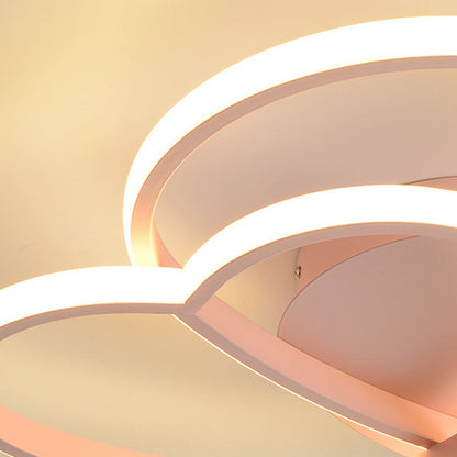 Contemporary Creative Heart Shape Acrylic Iron LED Flush Mount Ceiling Light For Living Room