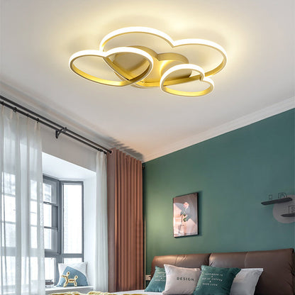 Contemporary Creative Heart Shape Acrylic Iron LED Flush Mount Ceiling Light For Living Room