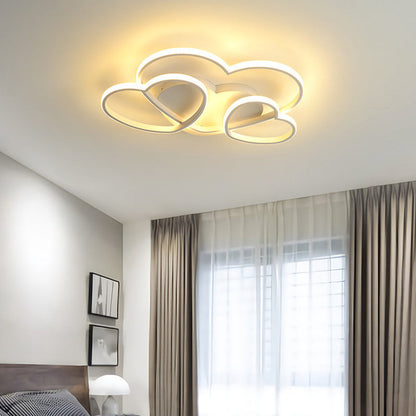 Contemporary Creative Heart Shape Acrylic Iron LED Flush Mount Ceiling Light For Living Room
